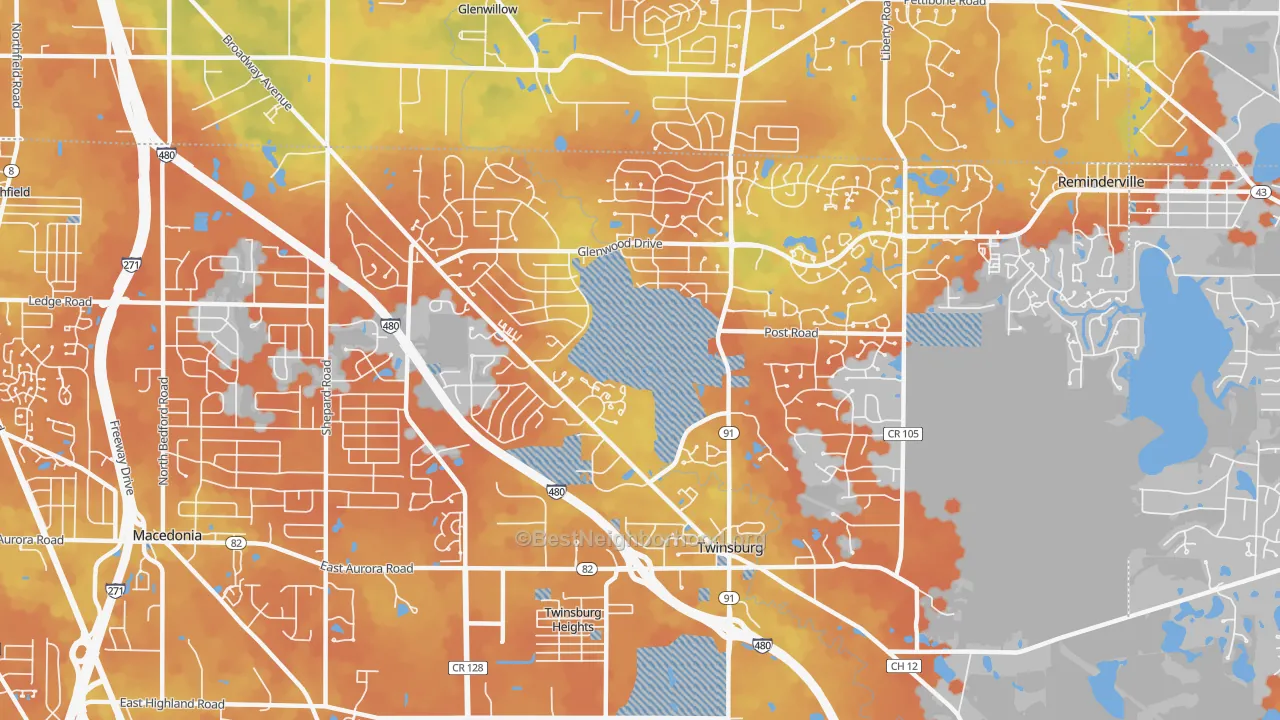 Bike Grade map of Twinsburg, OH