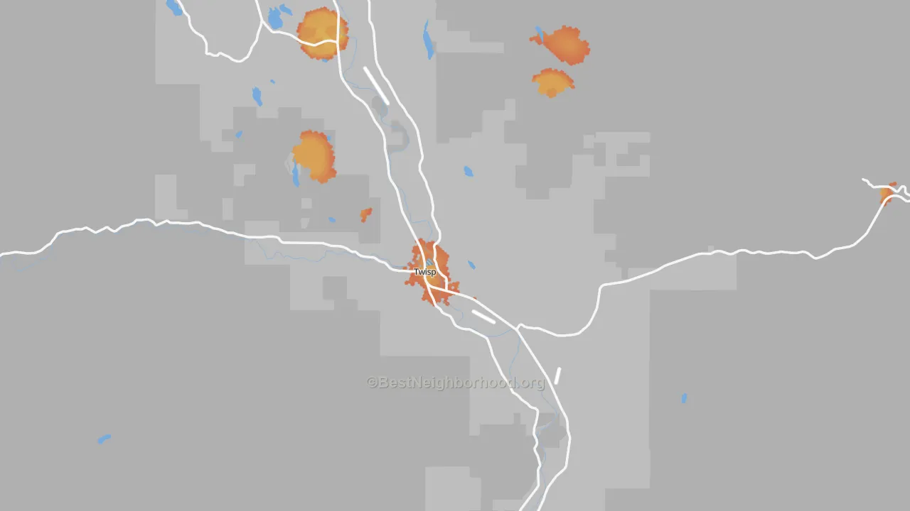 Bike Grade map of Twisp, WA