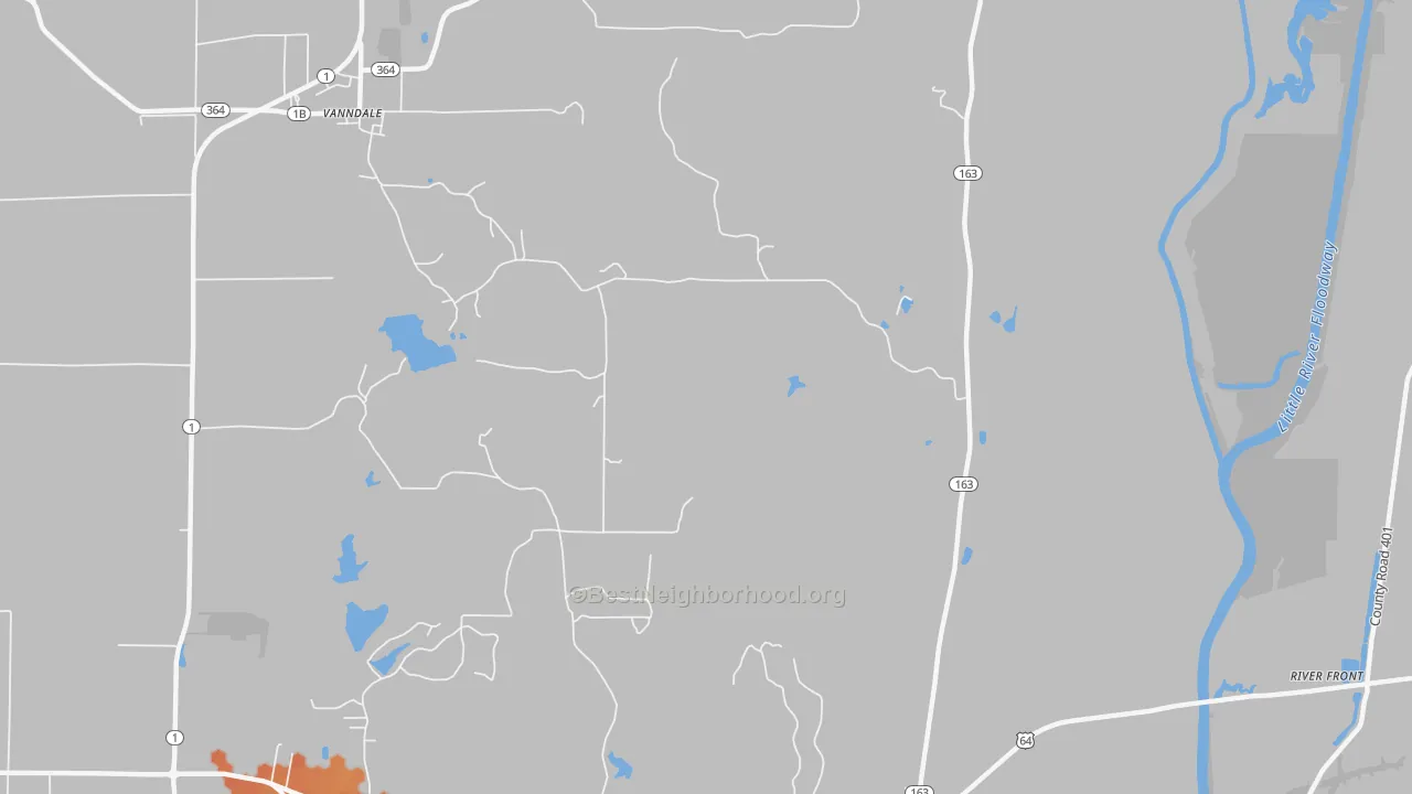 Bike Grade map of Twist, AR