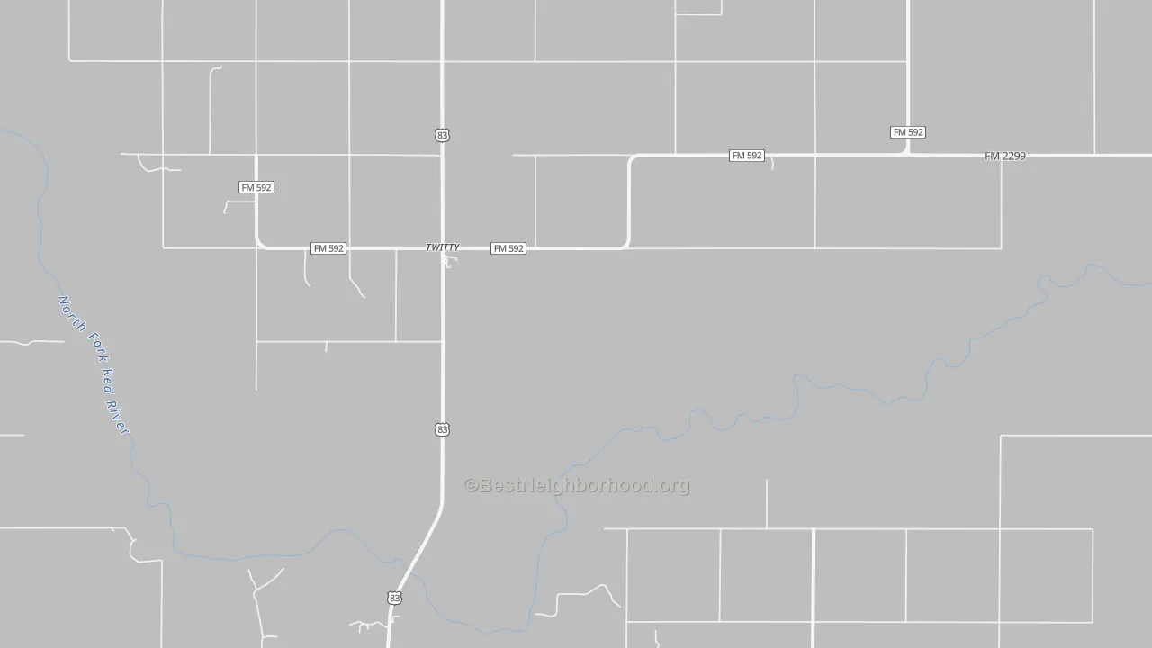 Bike Grade map of Twitty, TX