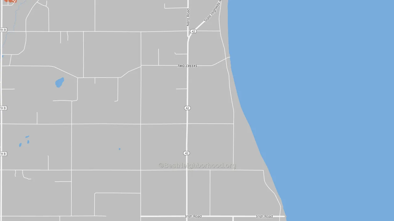 Bike Grade map of Two Creeks, WI