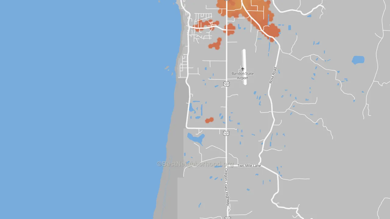 Bike Grade map of Twomile, OR