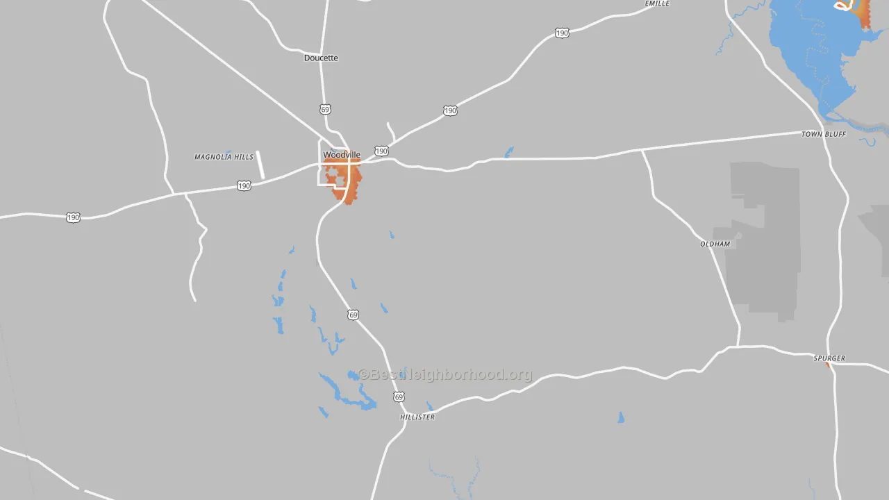 Bike Grade map of Tyler County, TX