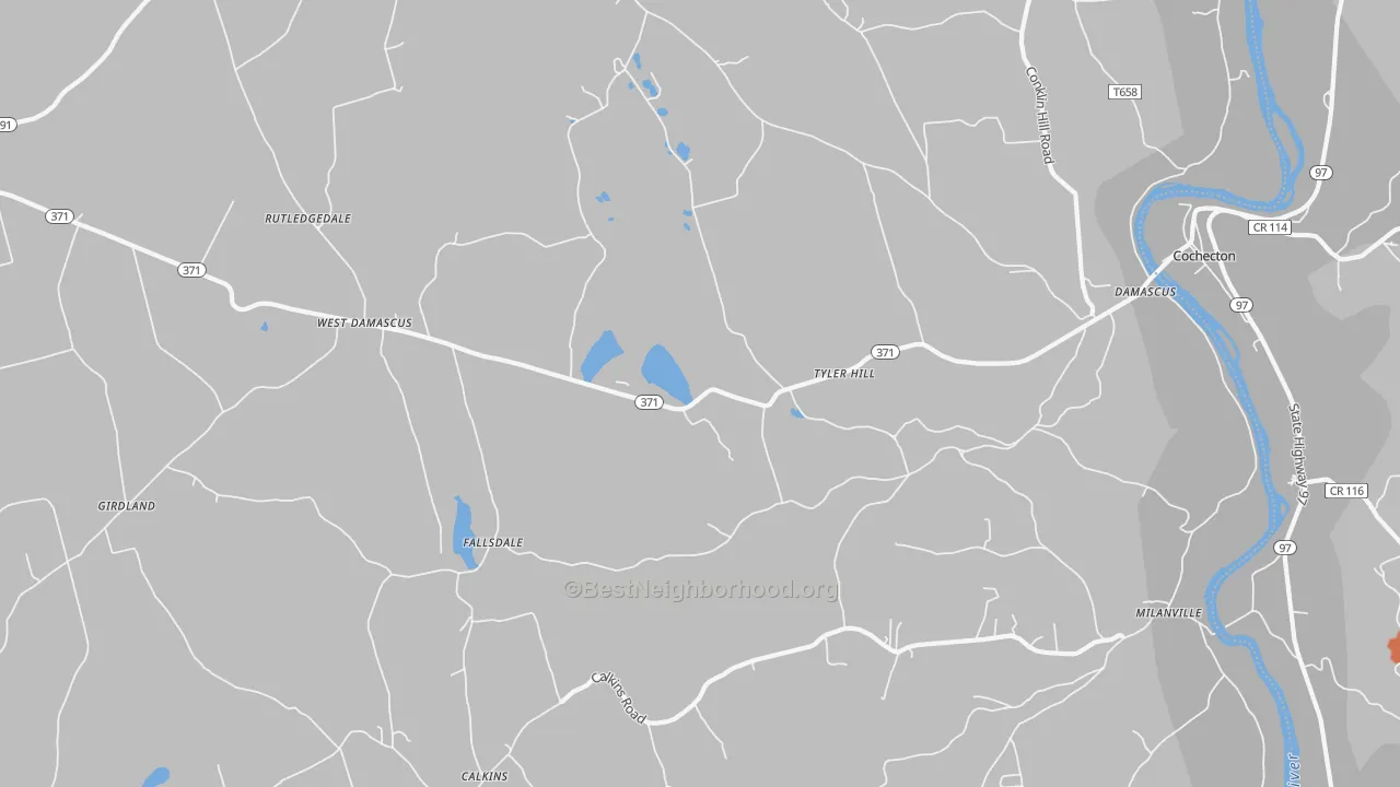 Bike Grade map of Tyler Hill, PA