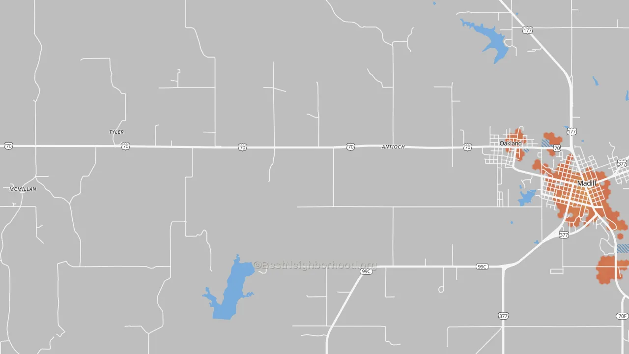 Bike Grade map of Tyler, OK