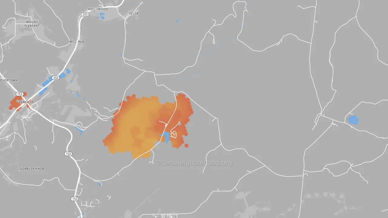 Bike Grade map of Tyler, PA