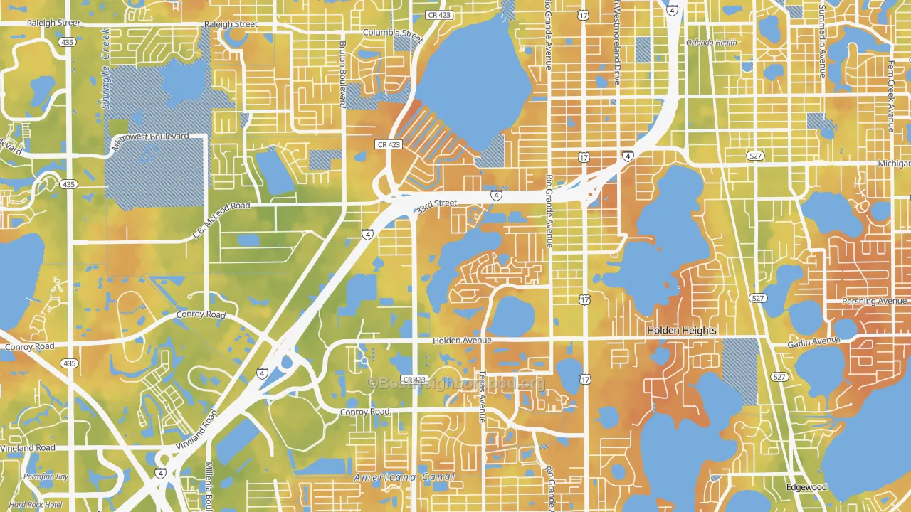 Bike Grade map of Tymber Skan on the Lake, Orlando, FL