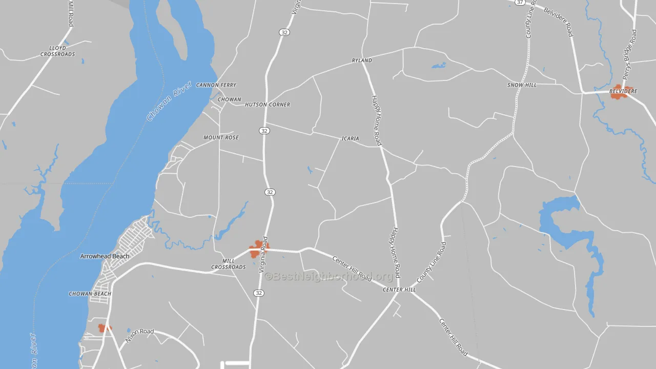 Bike Grade map of Tyner, NC
