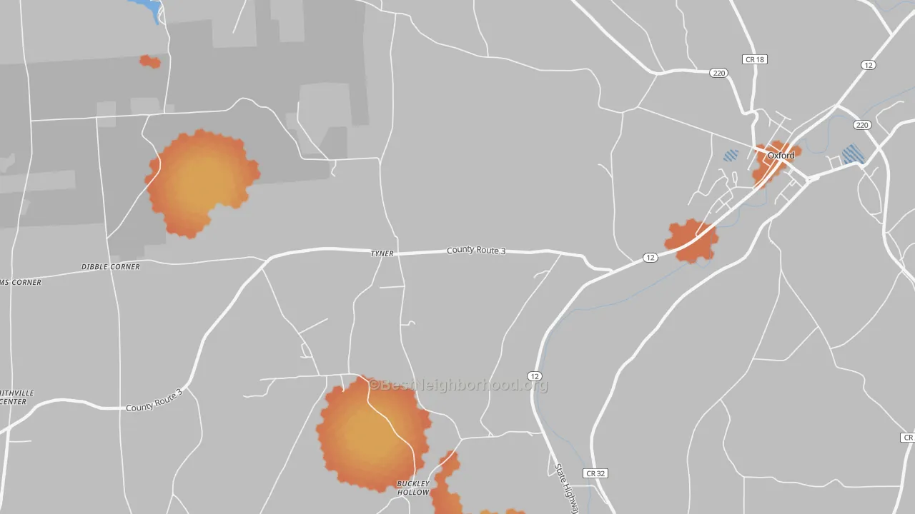 Bike Grade map of Tyner, NY