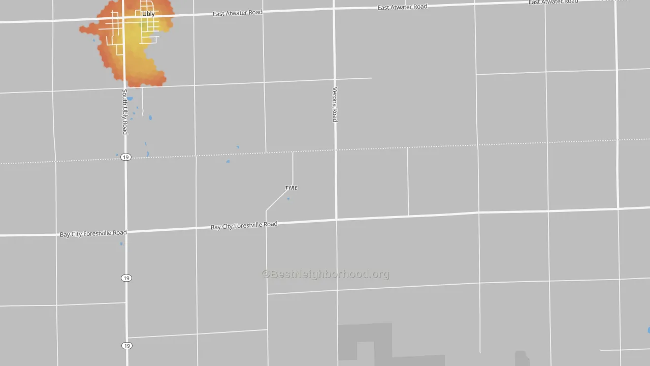 Bike Grade map of Tyre, MI
