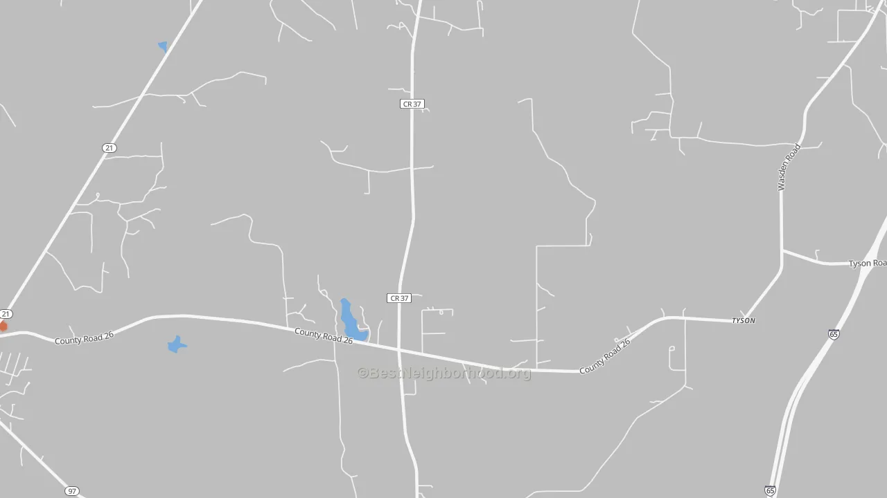Bike Grade map of Tyson, AL