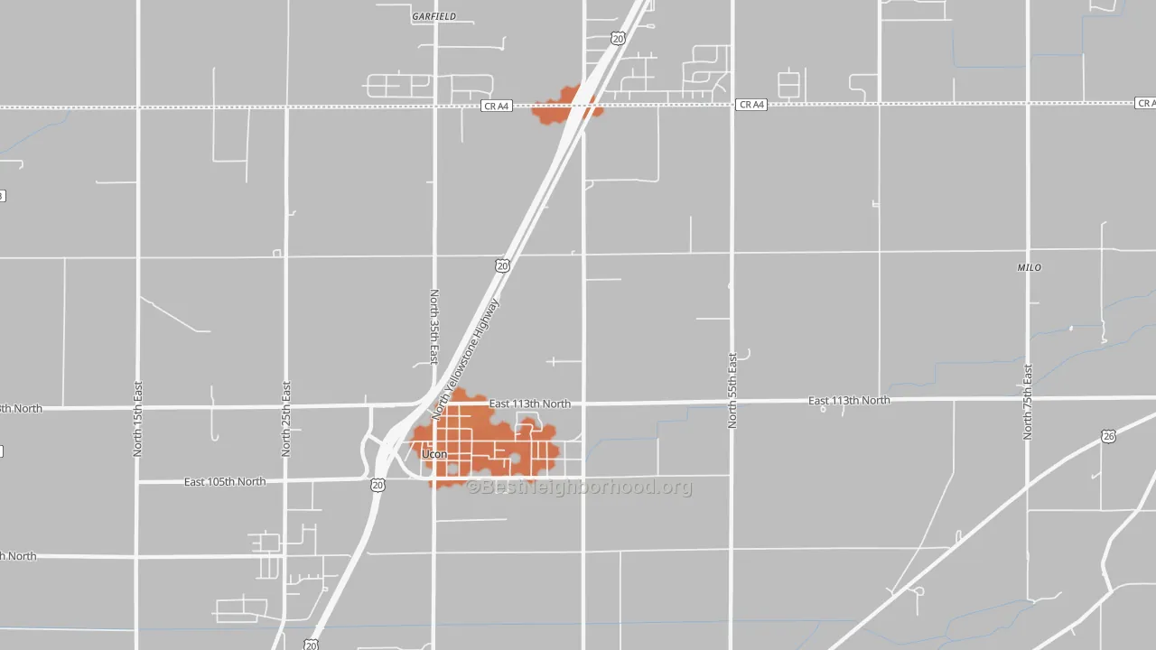 Bike Grade map of Ucon, ID