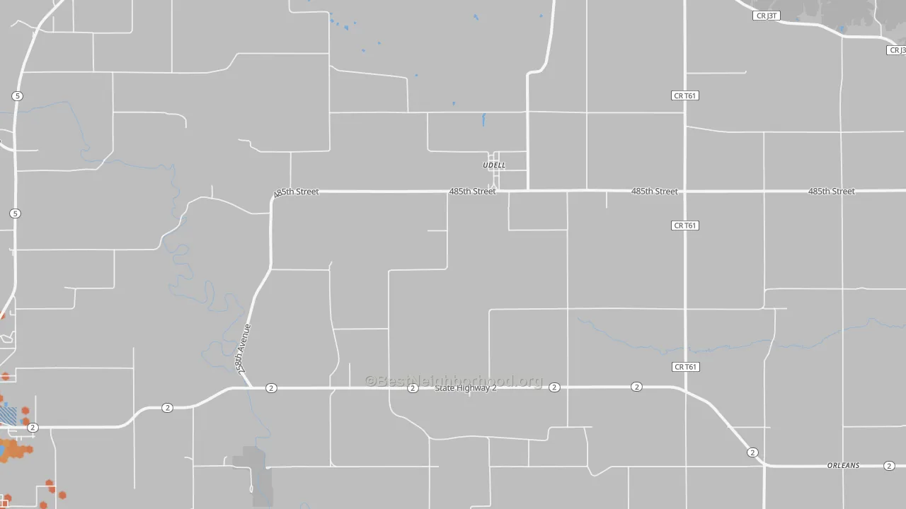Bike Grade map of Udell, IA