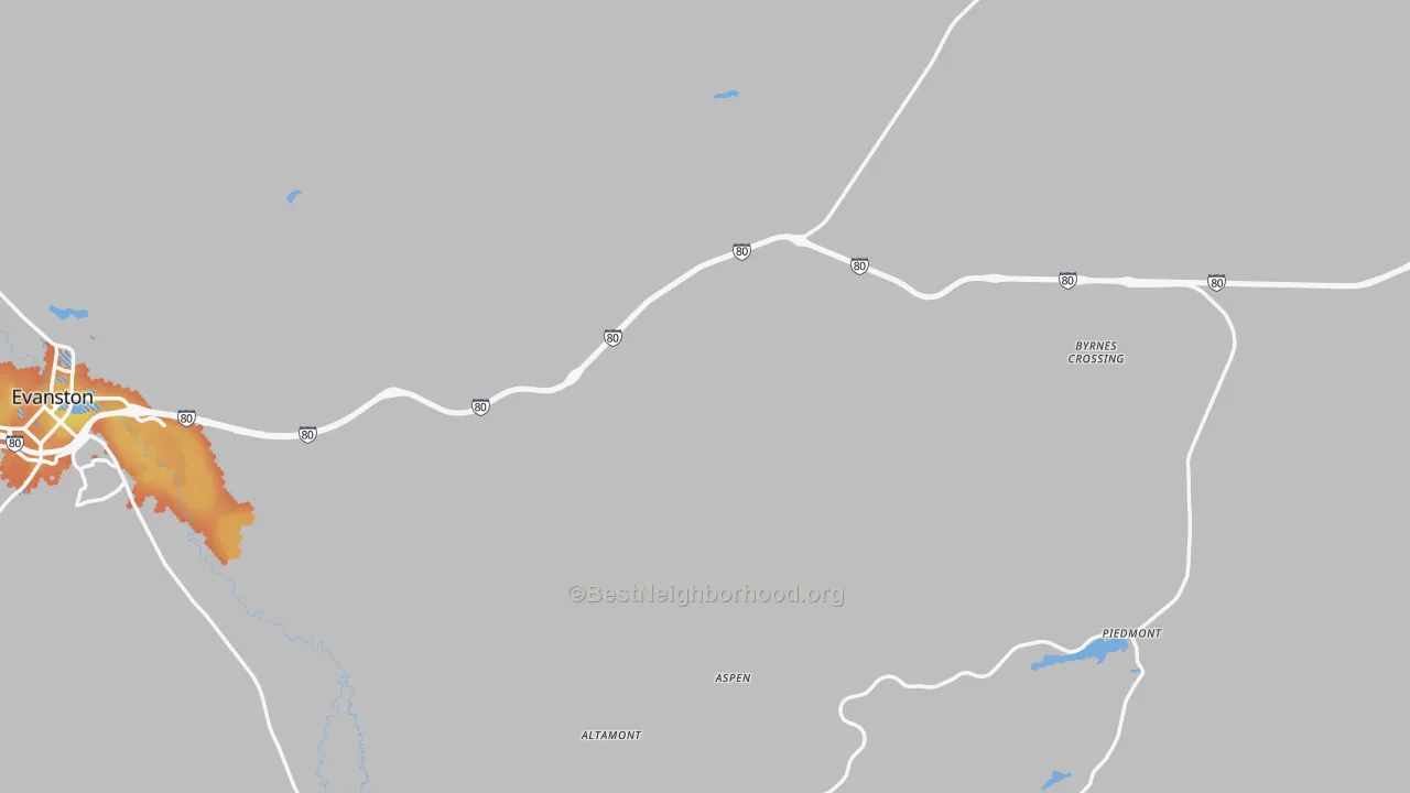 Bike Grade map of Uinta County, WY