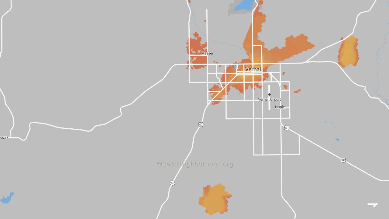 Bike Grade map of Uintah County, UT