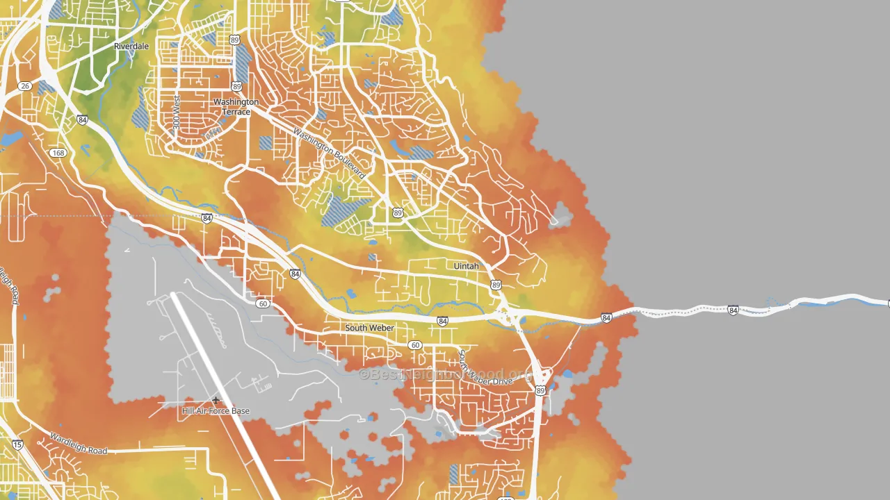 Bike Grade map of Uintah, UT