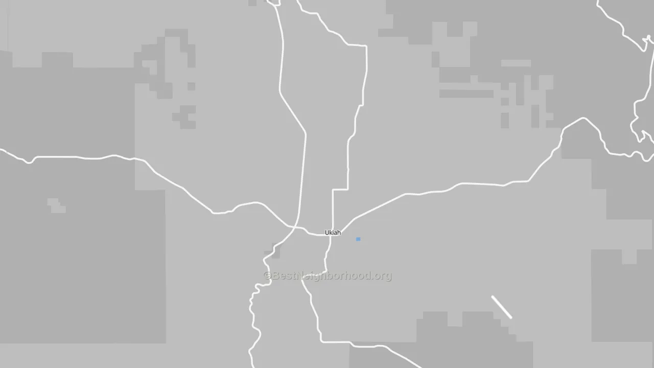 Bike Grade map of Ukiah, OR