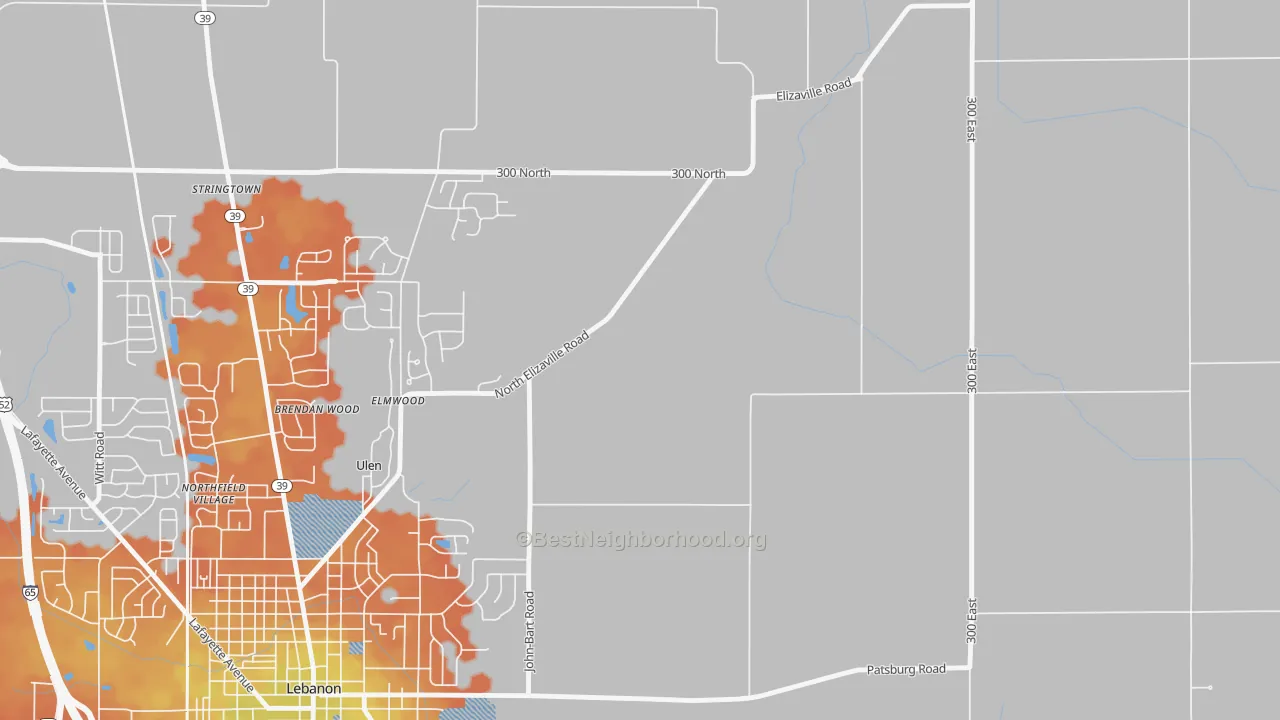 Bike Grade map of Ulen, IN