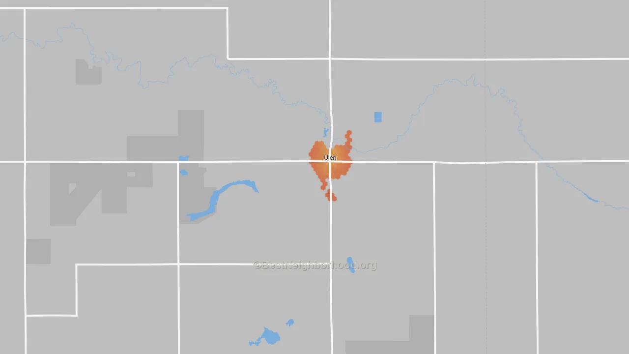 Bike Grade map of Ulen, MN