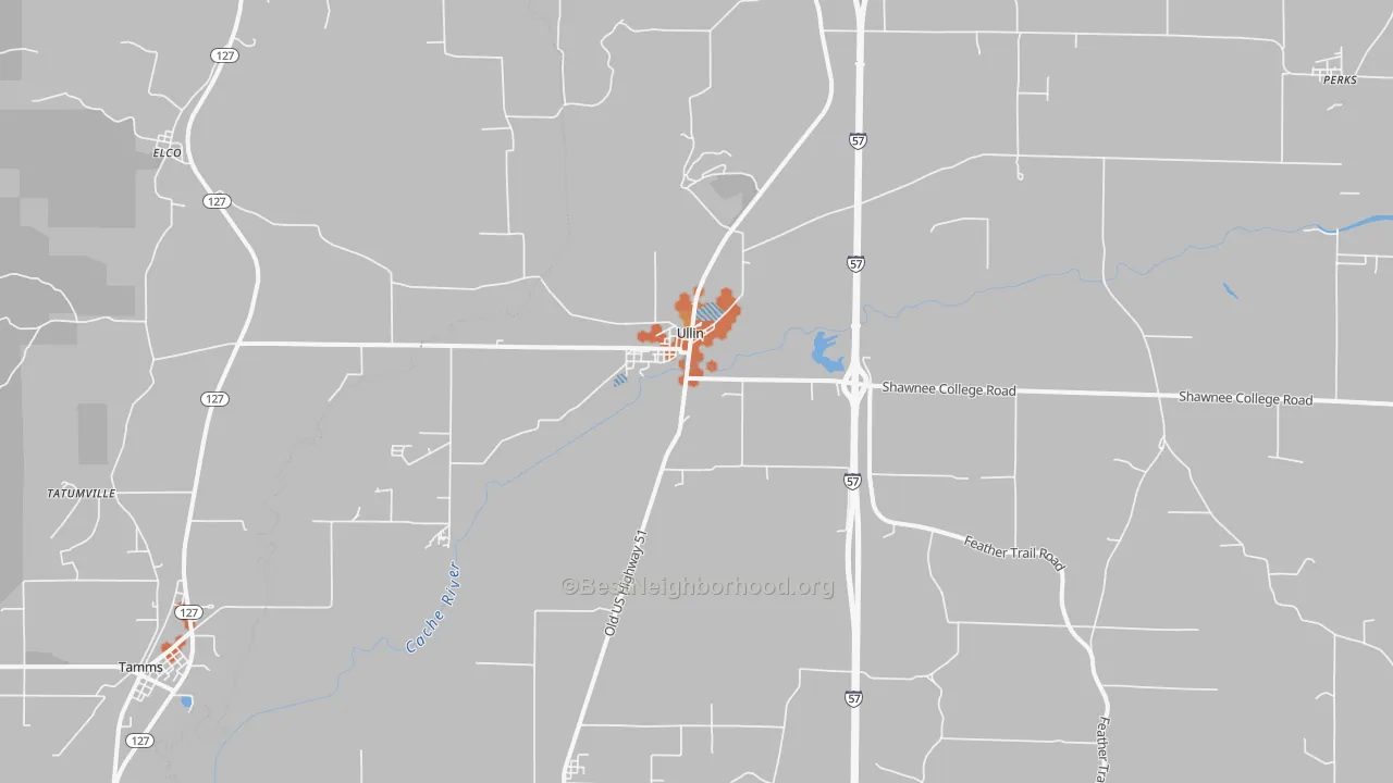 Bike Grade map of Ullin, IL