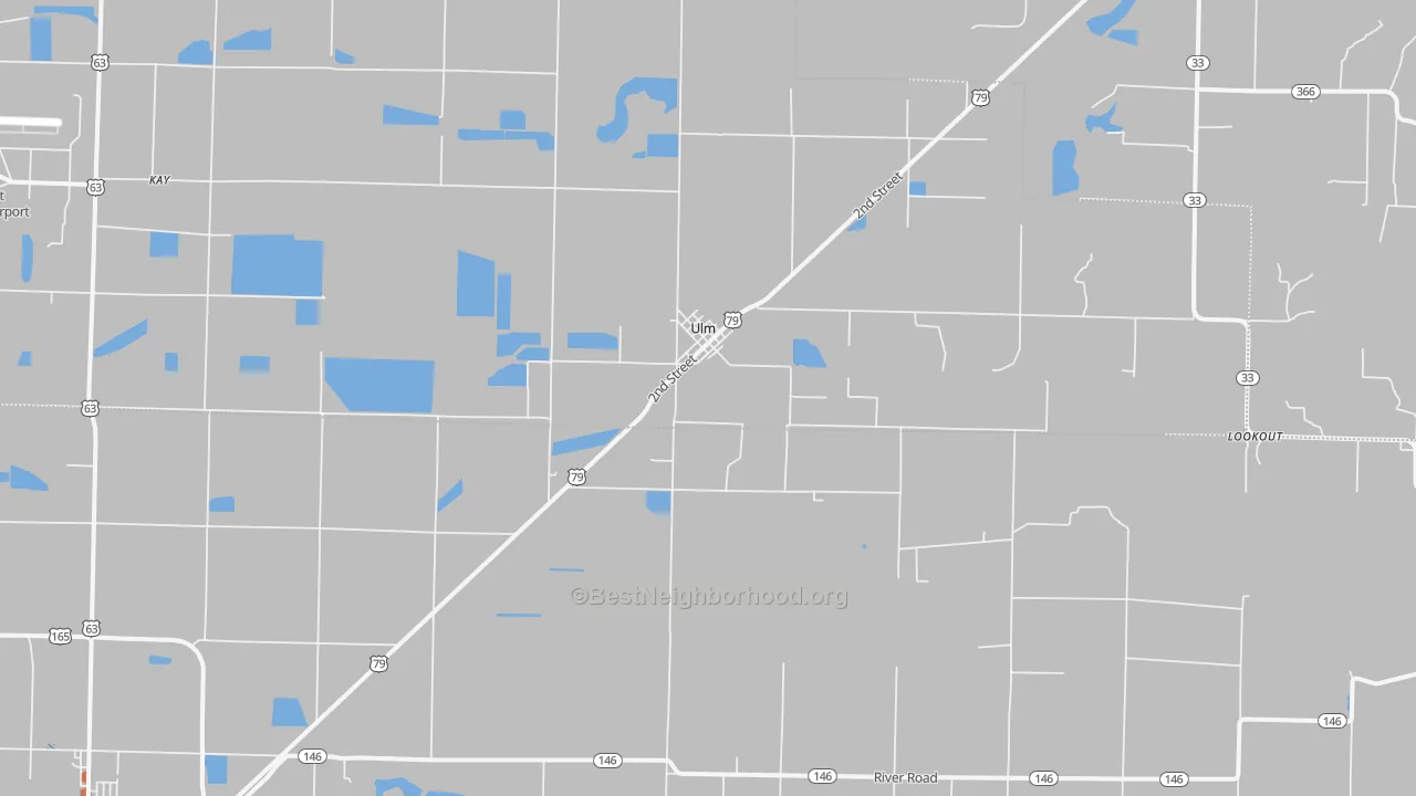 Bike Grade map of Ulm, AR