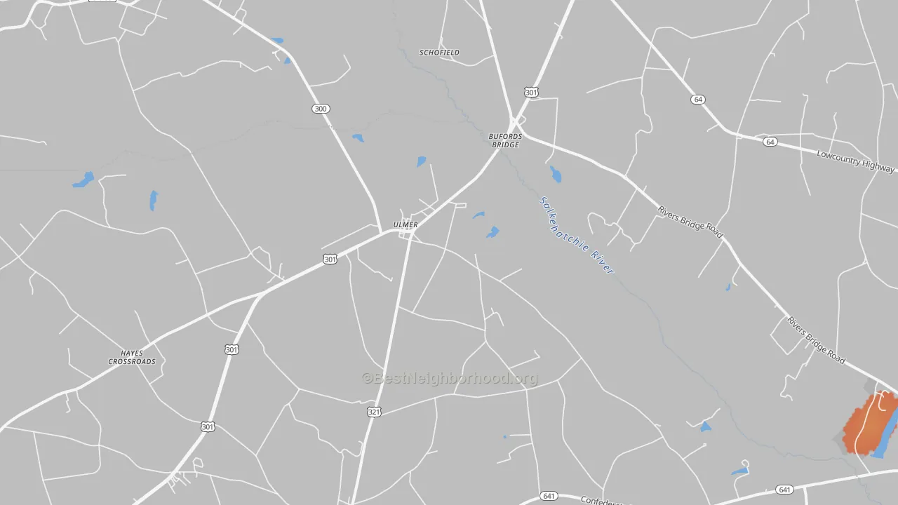 Bike Grade map of Ulmer, SC