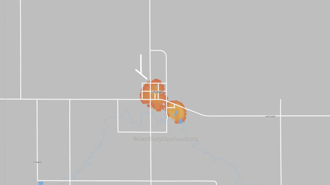 Bike Grade map of Ulysses, KS