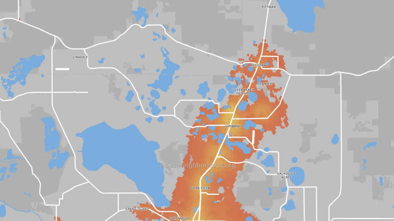Bike Grade map of Umatilla, FL