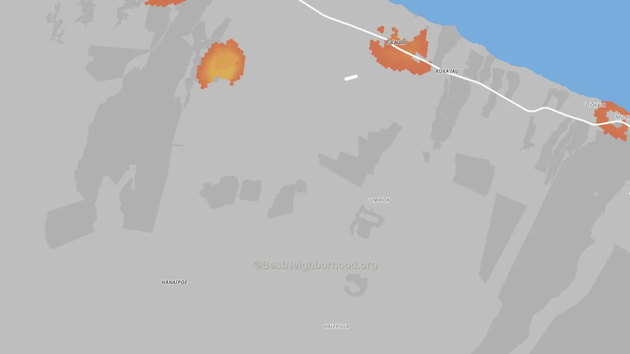 Bike Grade map of Umikoa, HI