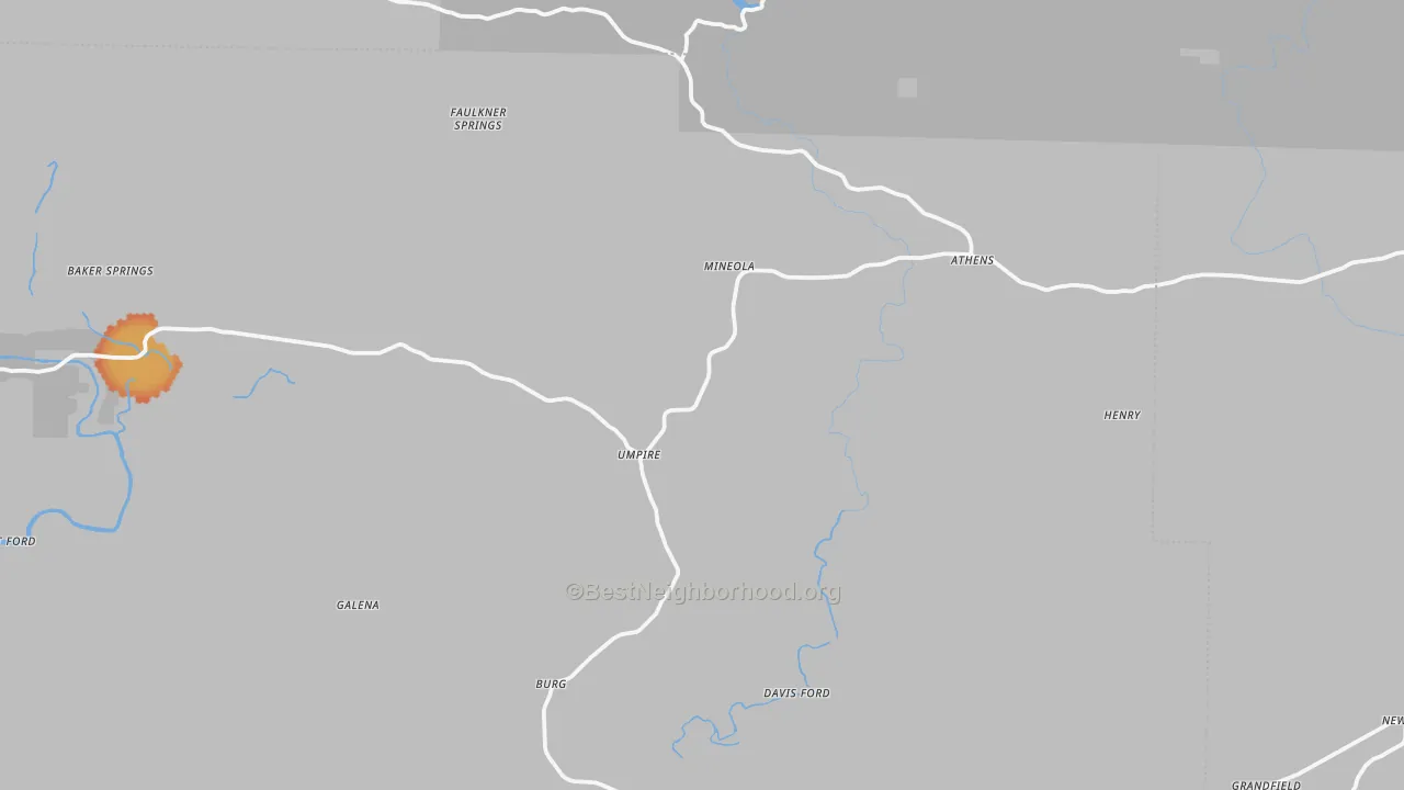 Bike Grade map of Umpire, AR
