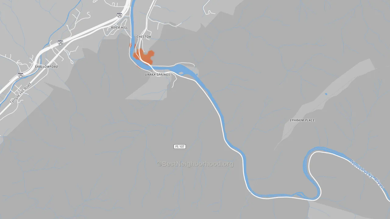 Bike Grade map of Unaka Springs, TN