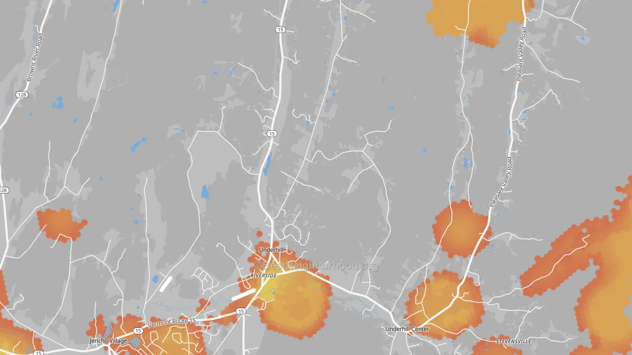 Bike Grade map of Underhill, VT