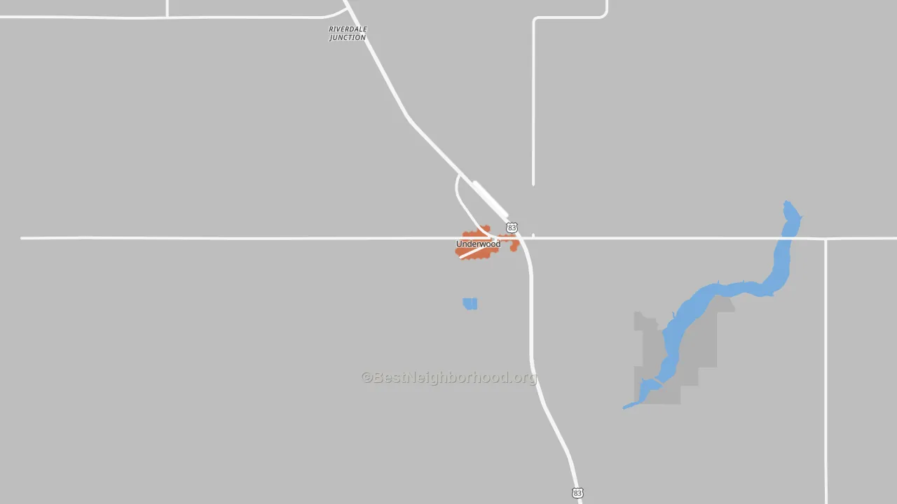 Bike Grade map of Underwood, ND