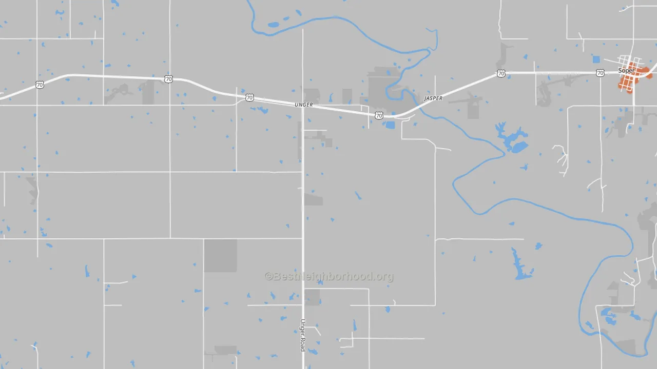 Bike Grade map of Unger, OK