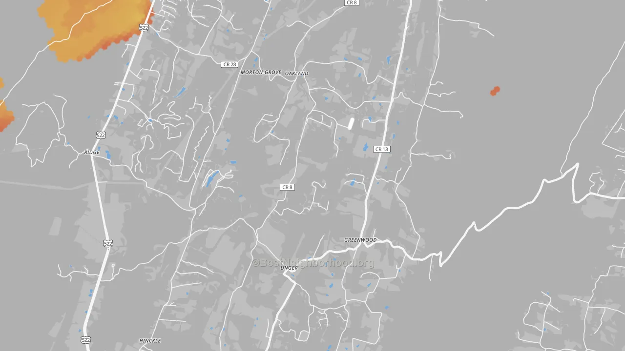 Bike Grade map of Unger, WV