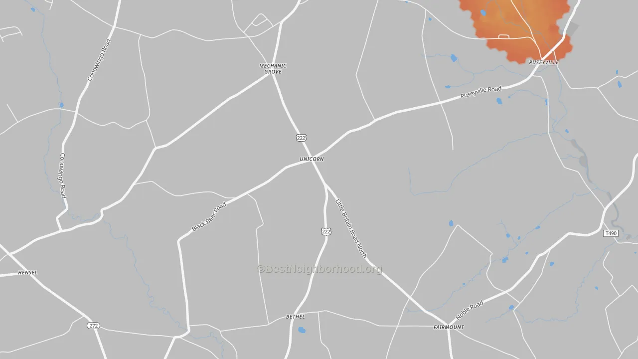 Bike Grade map of Unicorn, PA