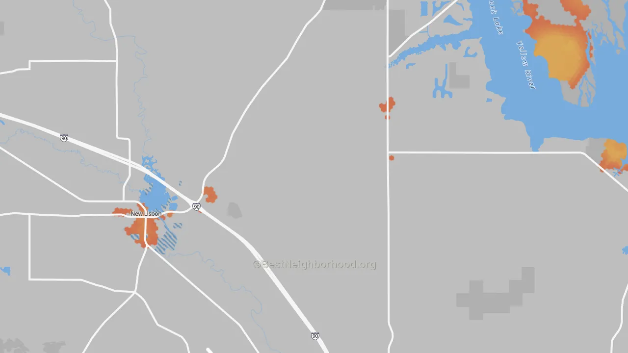 Bike Grade map of Union Center, WI
