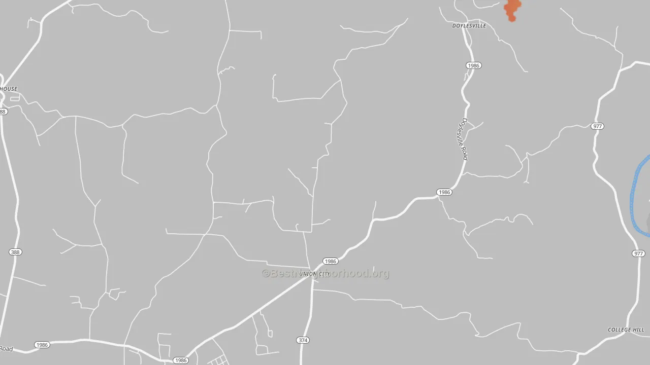 Bike Grade map of Union City, KY