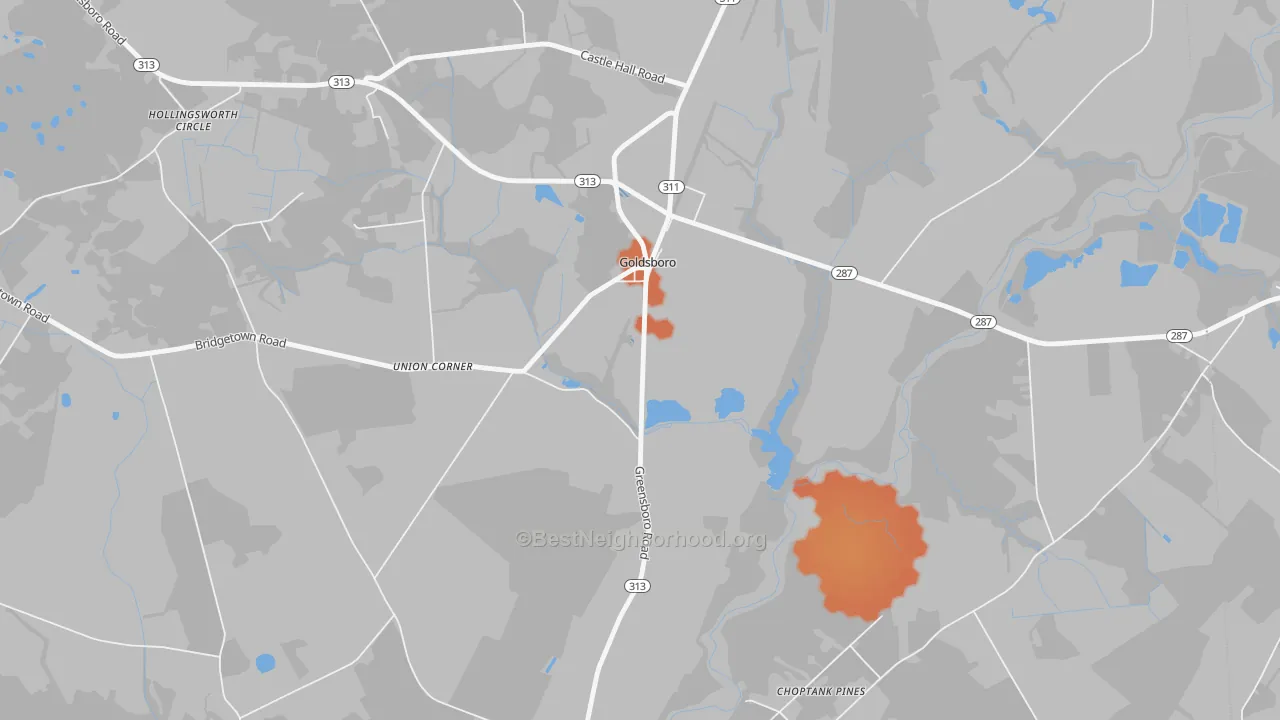 Bike Grade map of Union Corner, MD