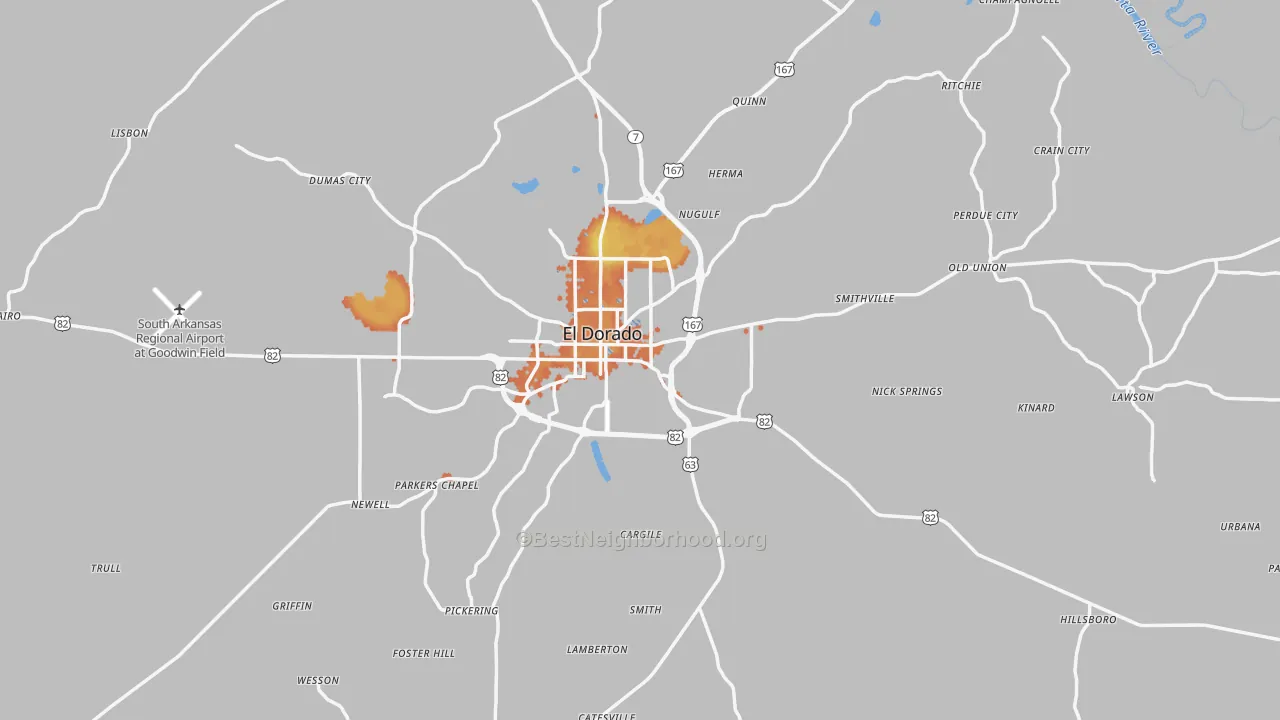 Bike Grade map of Union County, AR