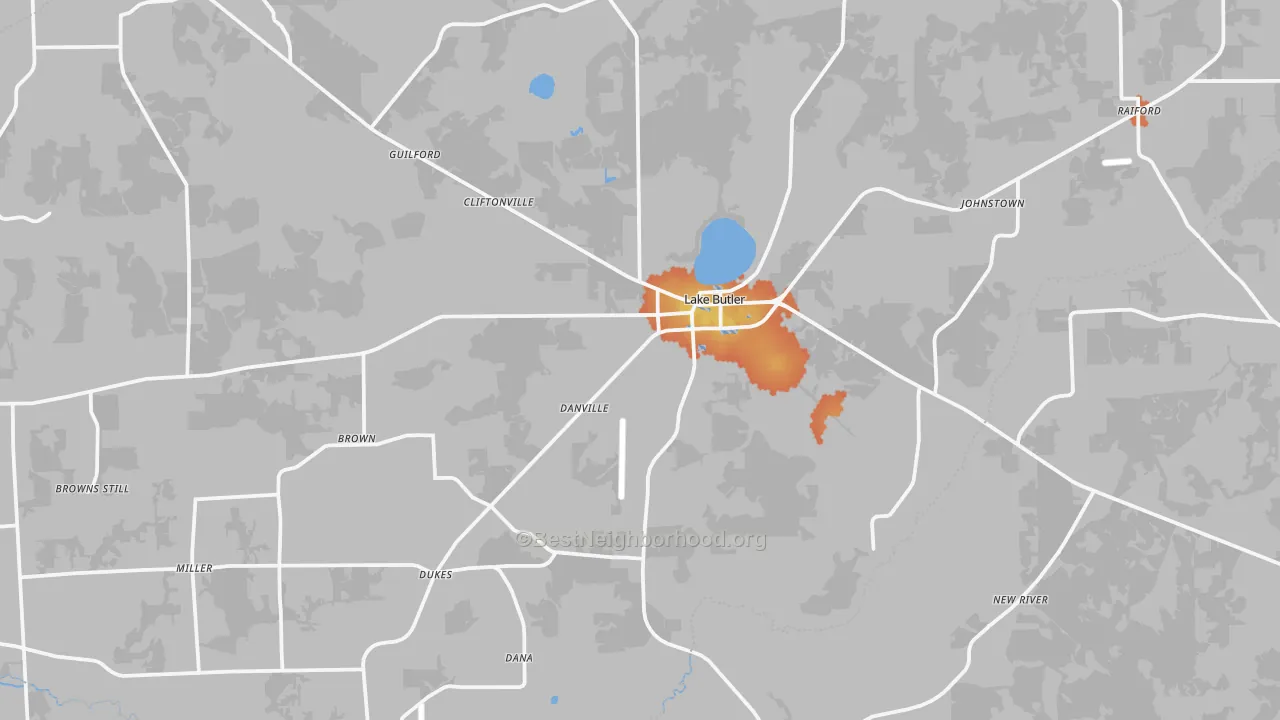 Bike Grade map of Union County, FL