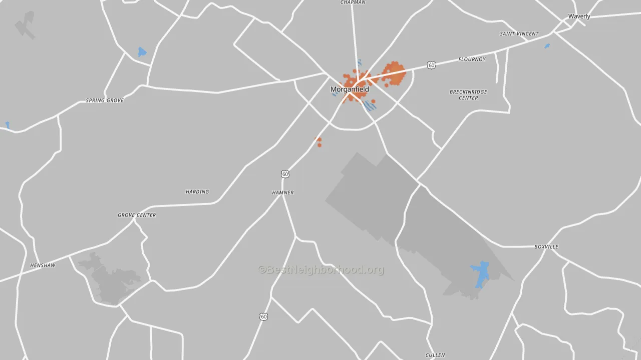 Bike Grade map of Union County, KY