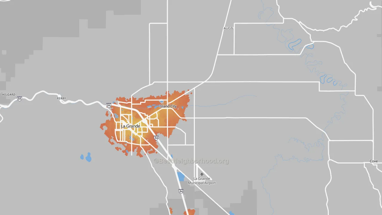 Bike Grade map of Union County, OR