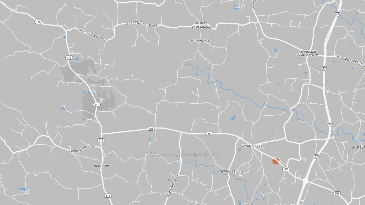 Bike Grade map of Union Grove, NC