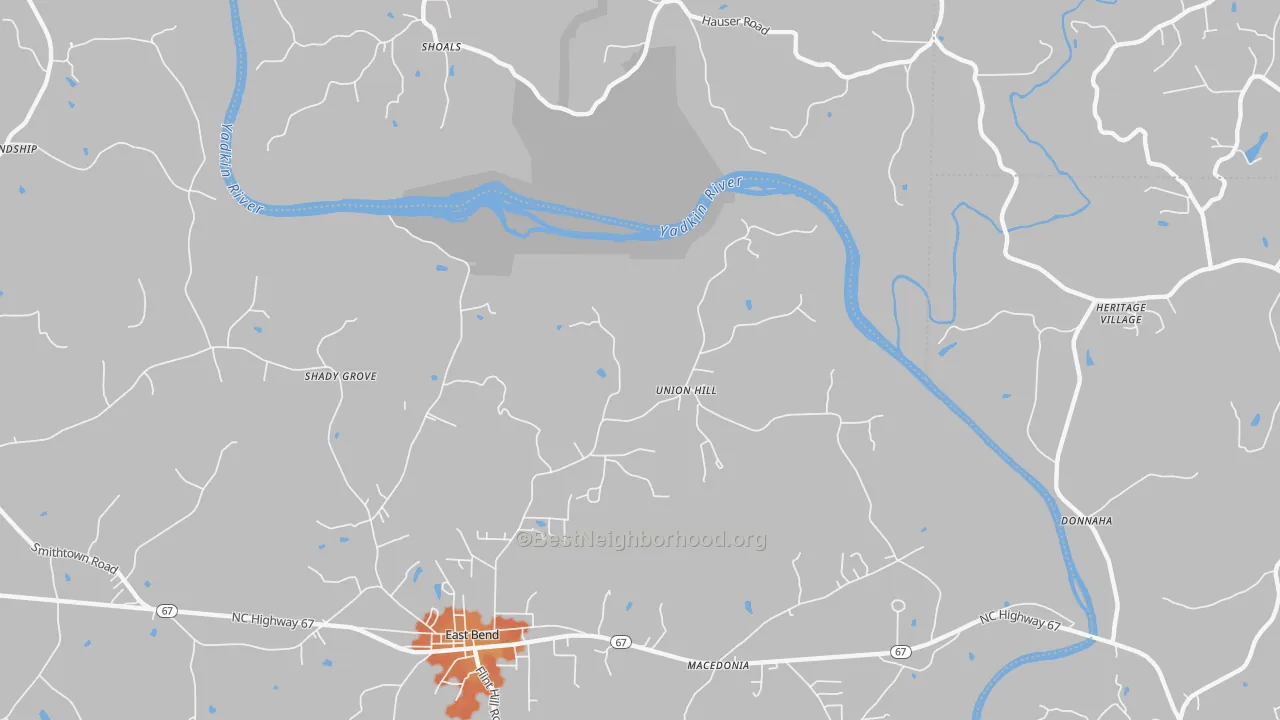 Bike Grade map of Union Hill, NC