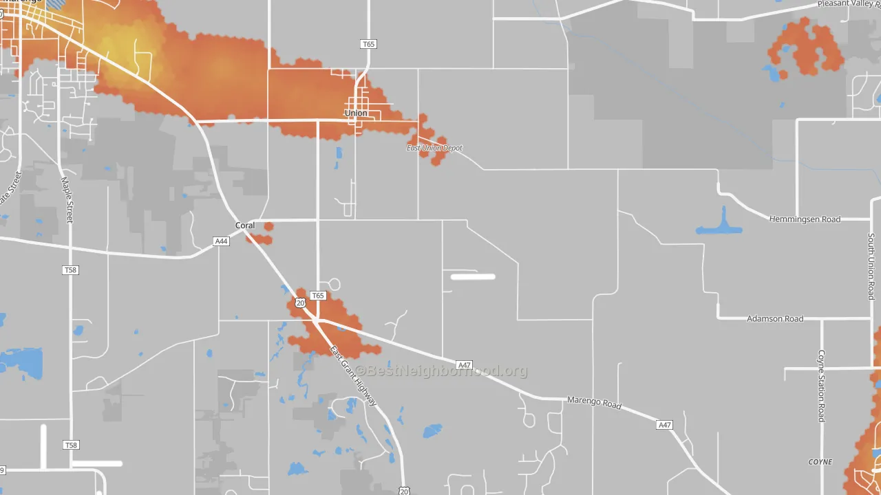 Bike Grade map of Union, IL