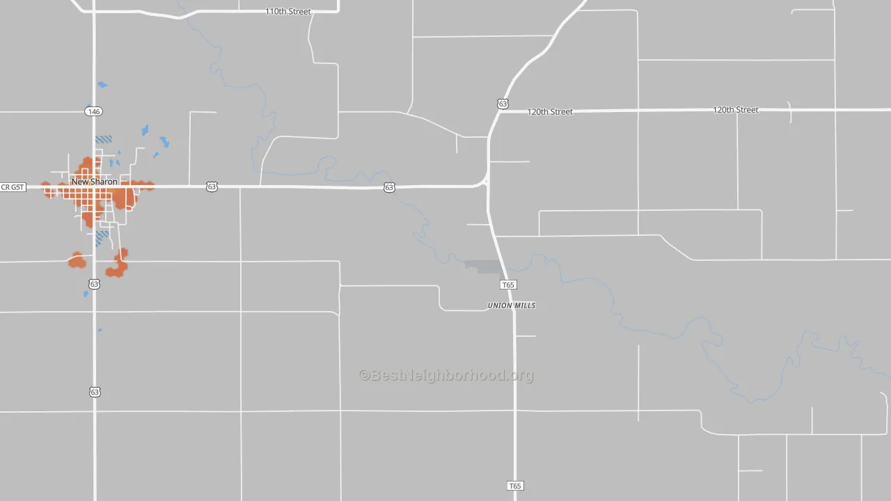 Bike Grade map of Union Mills, IA