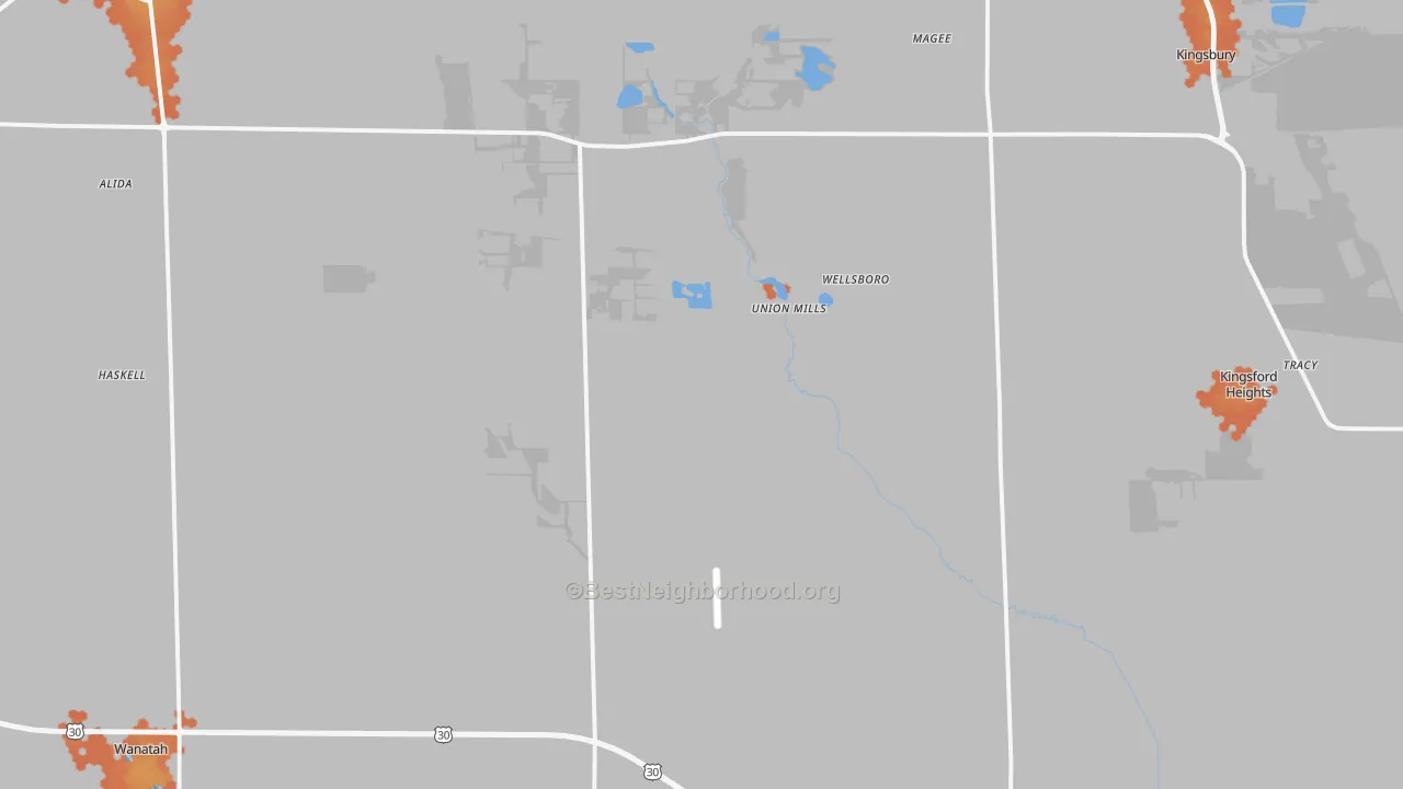 Bike Grade map of Union Mills, IN