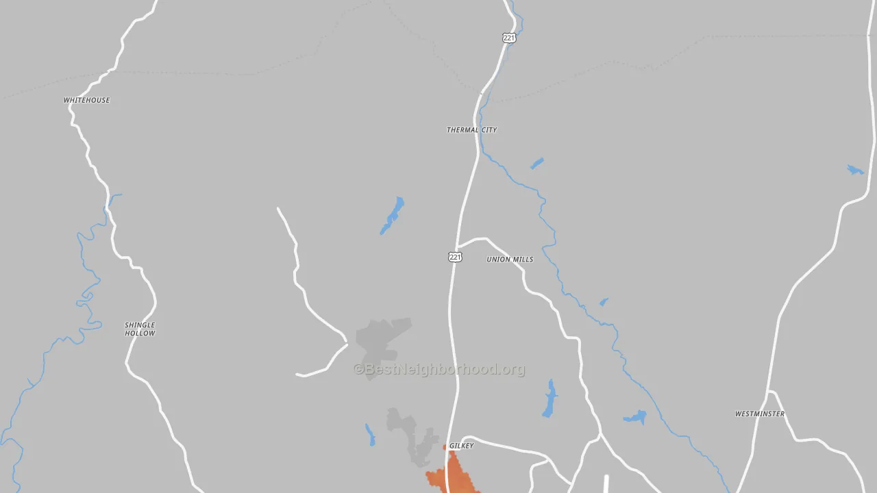 Bike Grade map of Union Mills, NC