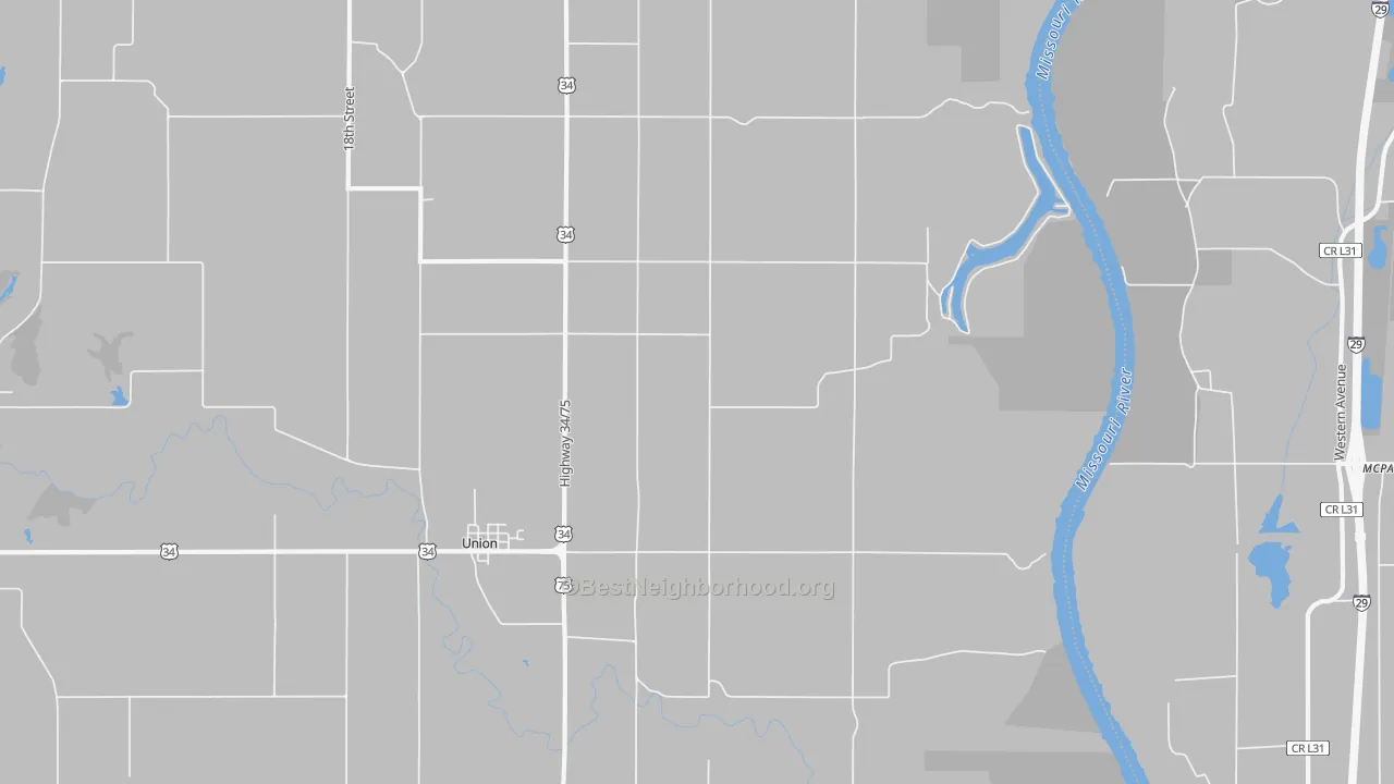 Bike Grade map of Union, NE